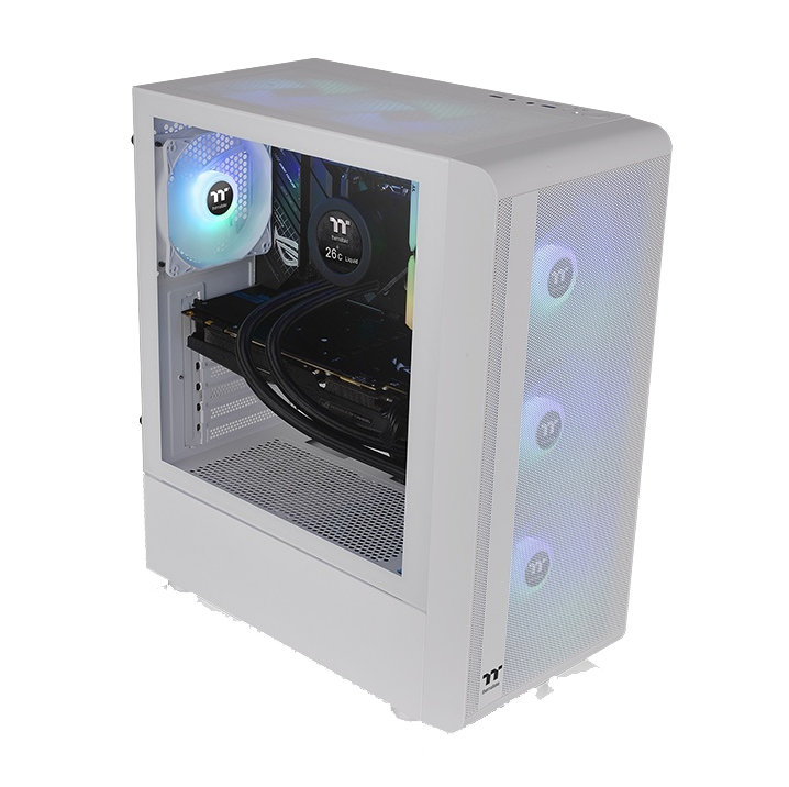 GABINETE THERMALTAKE S200 MID-TOWER TG FAN X3 ARGB SNOW EDITION
