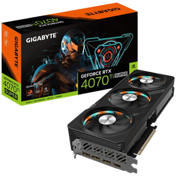Placa de video GIGABYTE Geforce RTX 4070 ti super GAMING OC 16GB gddr6x