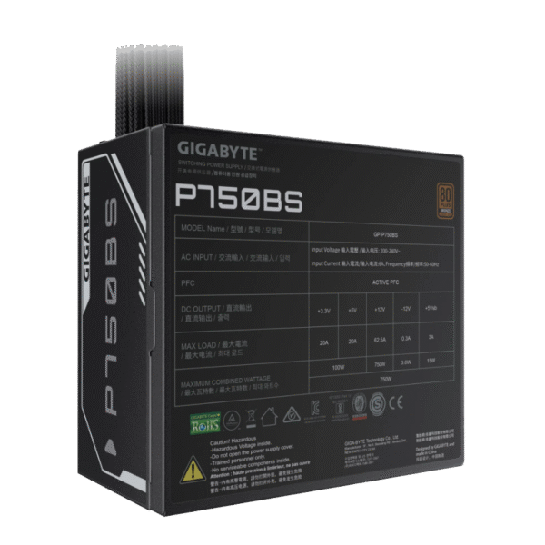 Fuente GIGABYTE P750BS 750W 80P BRONZE - Imagen 2