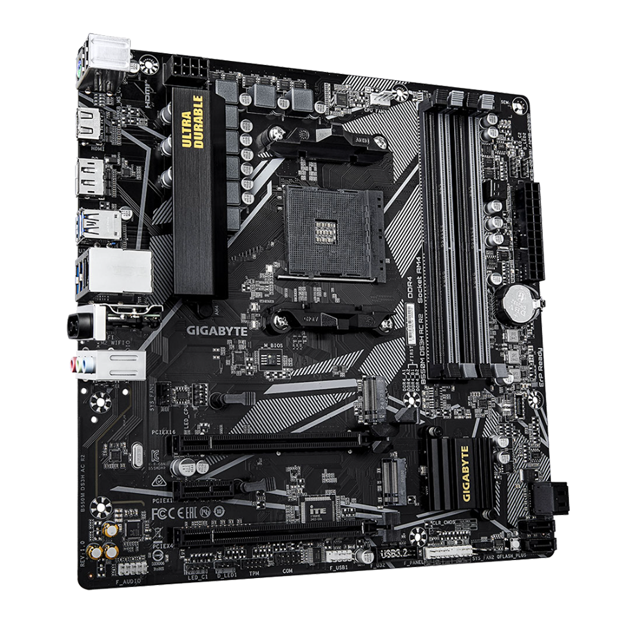 Mother GIGABYTE B550M DS3H AC R2 AM4 DDR4 - Imagen 2