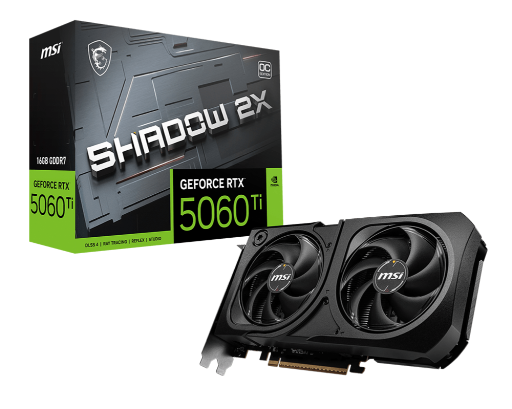 VGA MSI GeForce RTX 5060 Ti 16G SHADOW 2X OC PLUS (4433) VGA MSI GeForce RTX 5060 Ti 16G SHADOW 2X OC PLUS (4433)