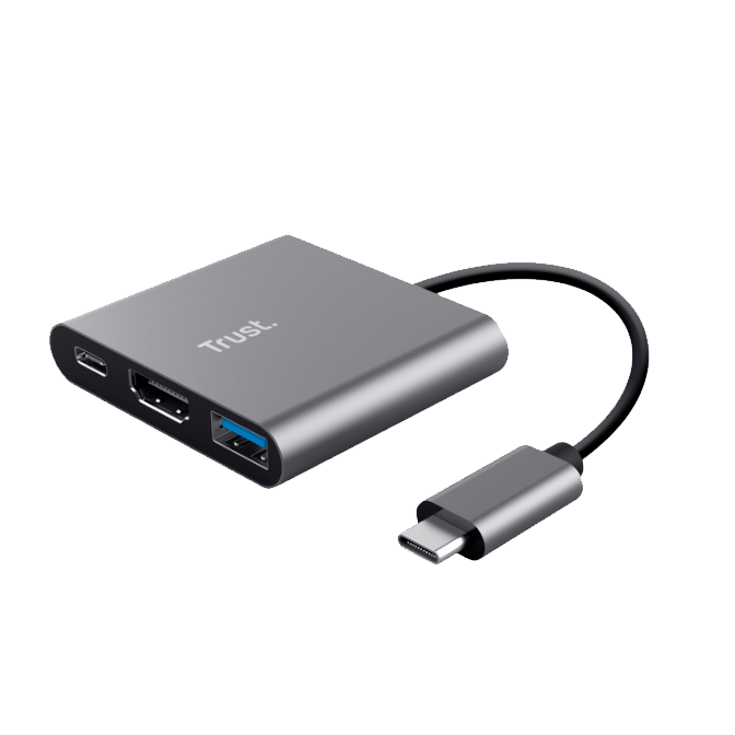 ADAPTADOR TRUST DALYX 3 EN 1 USB-C HDMI USB 3.0
