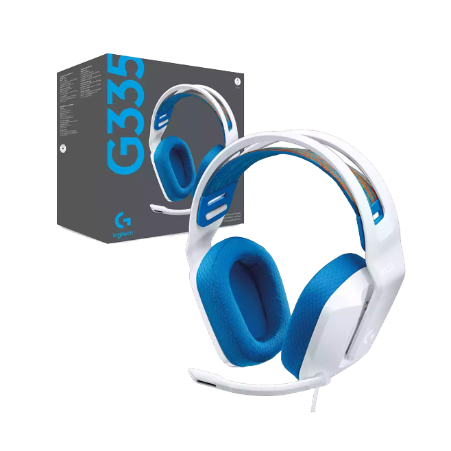 AURICULAR LOGITECH G335 WHITE/BLUE