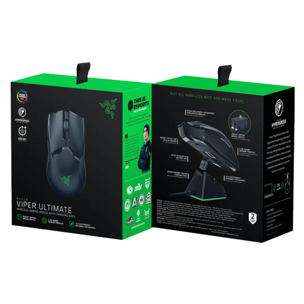 MOUSE RAZER VIPER ULTIMATE WIRELESS BLACK CON DOCK CARGADOR