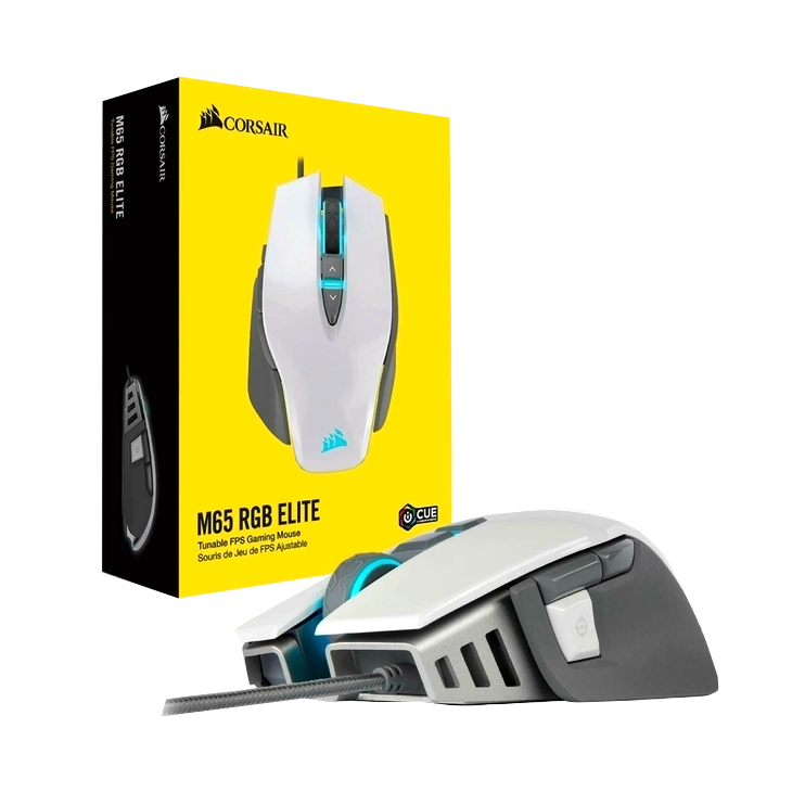 MOUSE CORSAIR M65 RGB ELITE WHITE