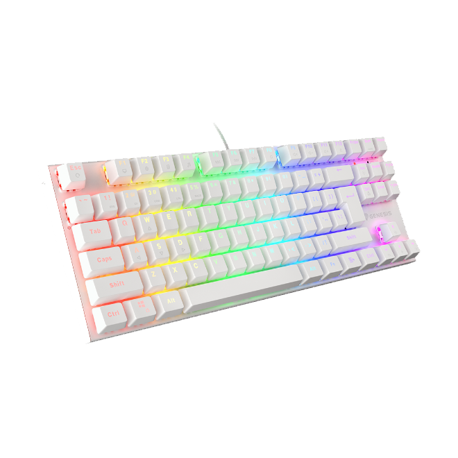 TECLADO GENESIS THOR 303 TKL WHITE RGB (ESP) SWITCH RED