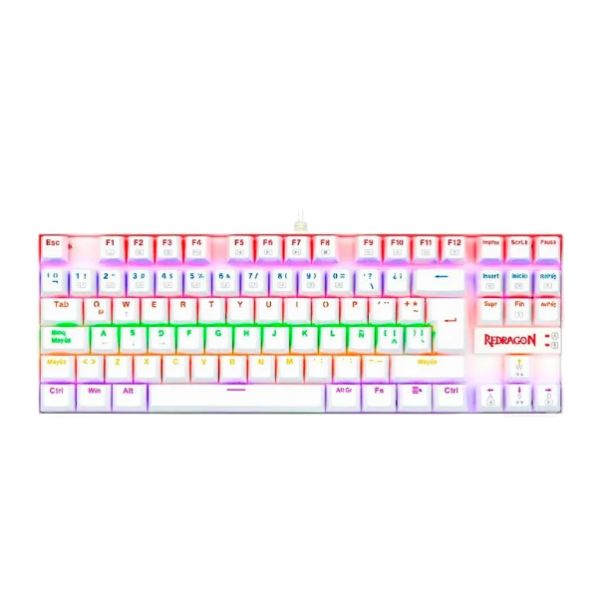 TECLADO REDRAGON KUMARA WHITE RAINBOW (ESP)