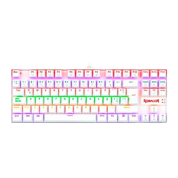 TECLADO REDRAGON KUMARA WHITE RAINBOW (ESP)